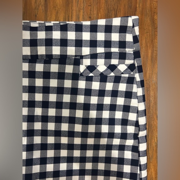 Checkered Navy Blue and White Women's Skirt With Shorts - Picture 3 of 9